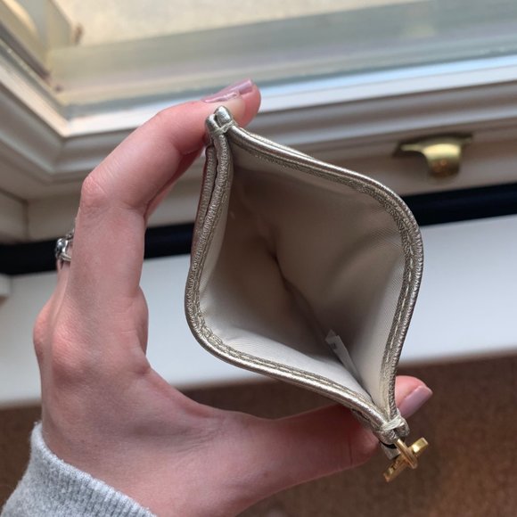 gold tory burch card holder